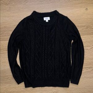 Cable Knit Black Sweater